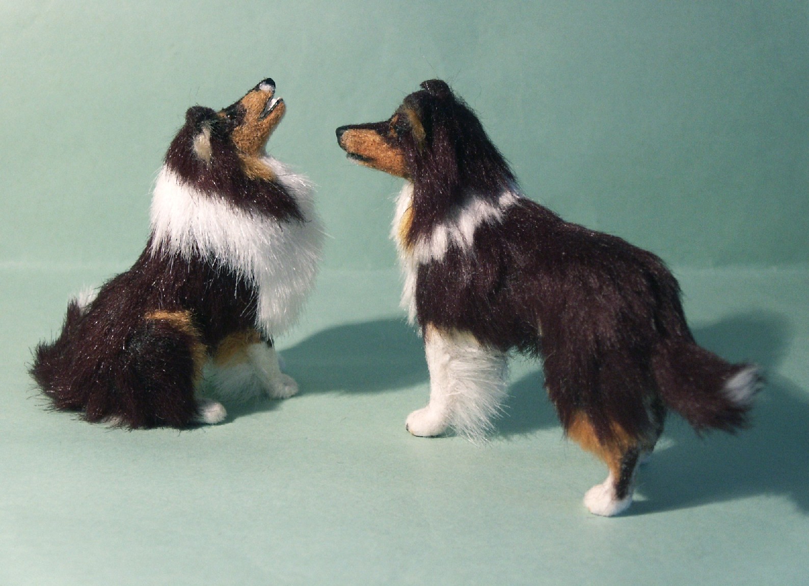 Collie Dog With Kittens Miniature Dollhouse Picture 