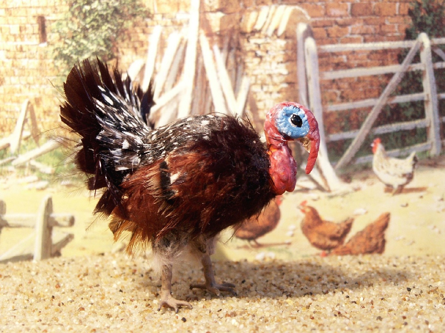 Feathered turkey for the dolls house