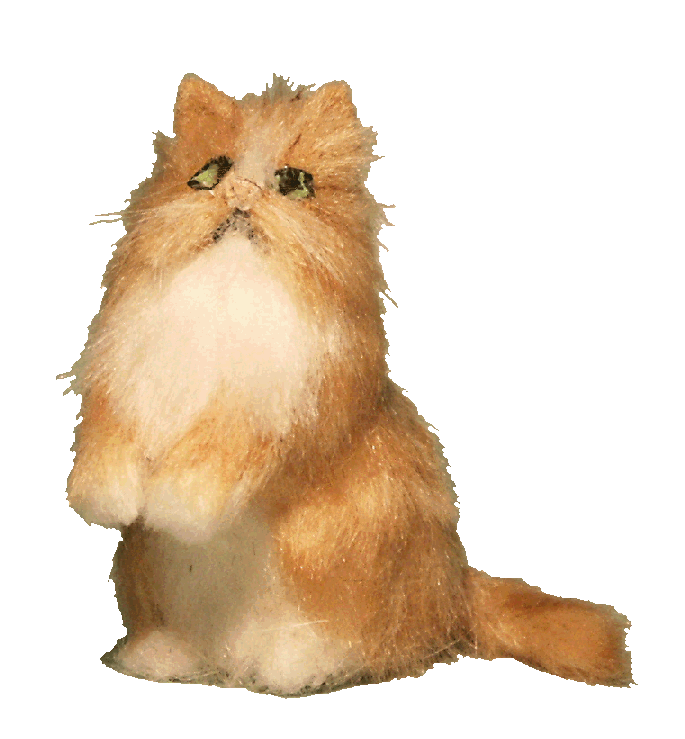 Dolls house ginger and white cat