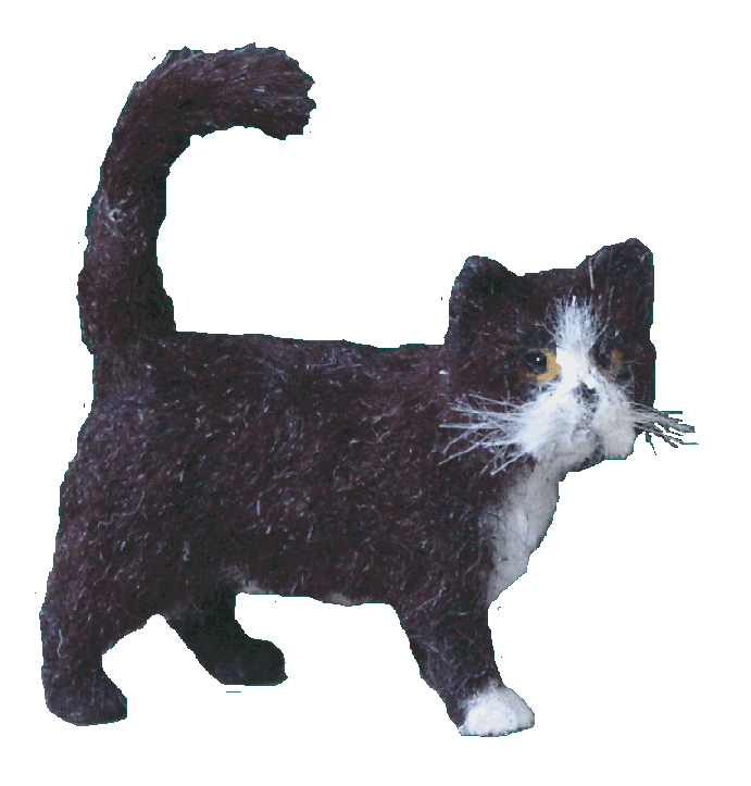 Dolls house tuxedo cat