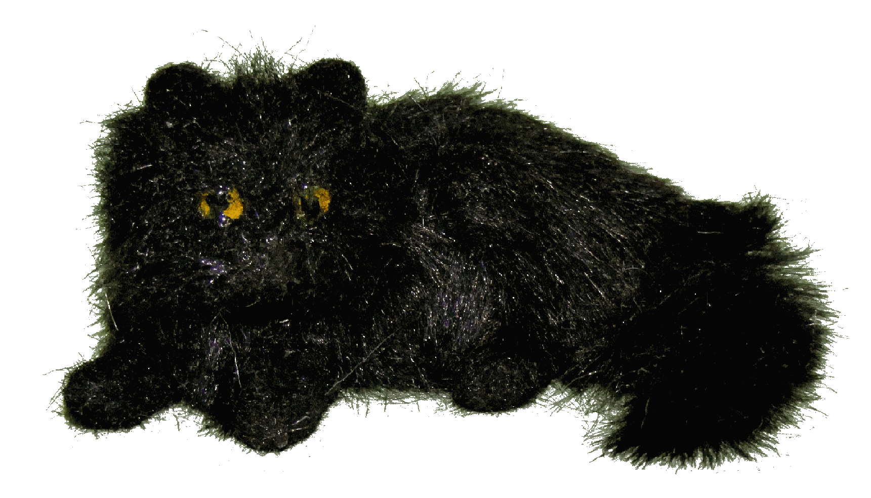 Dolls house black Persian cat