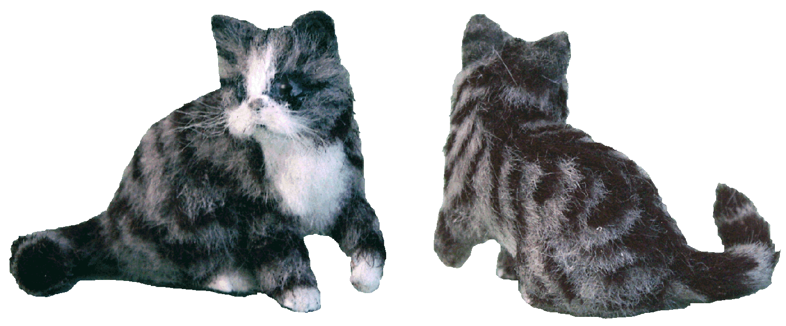 Dolls house silver tabby cat